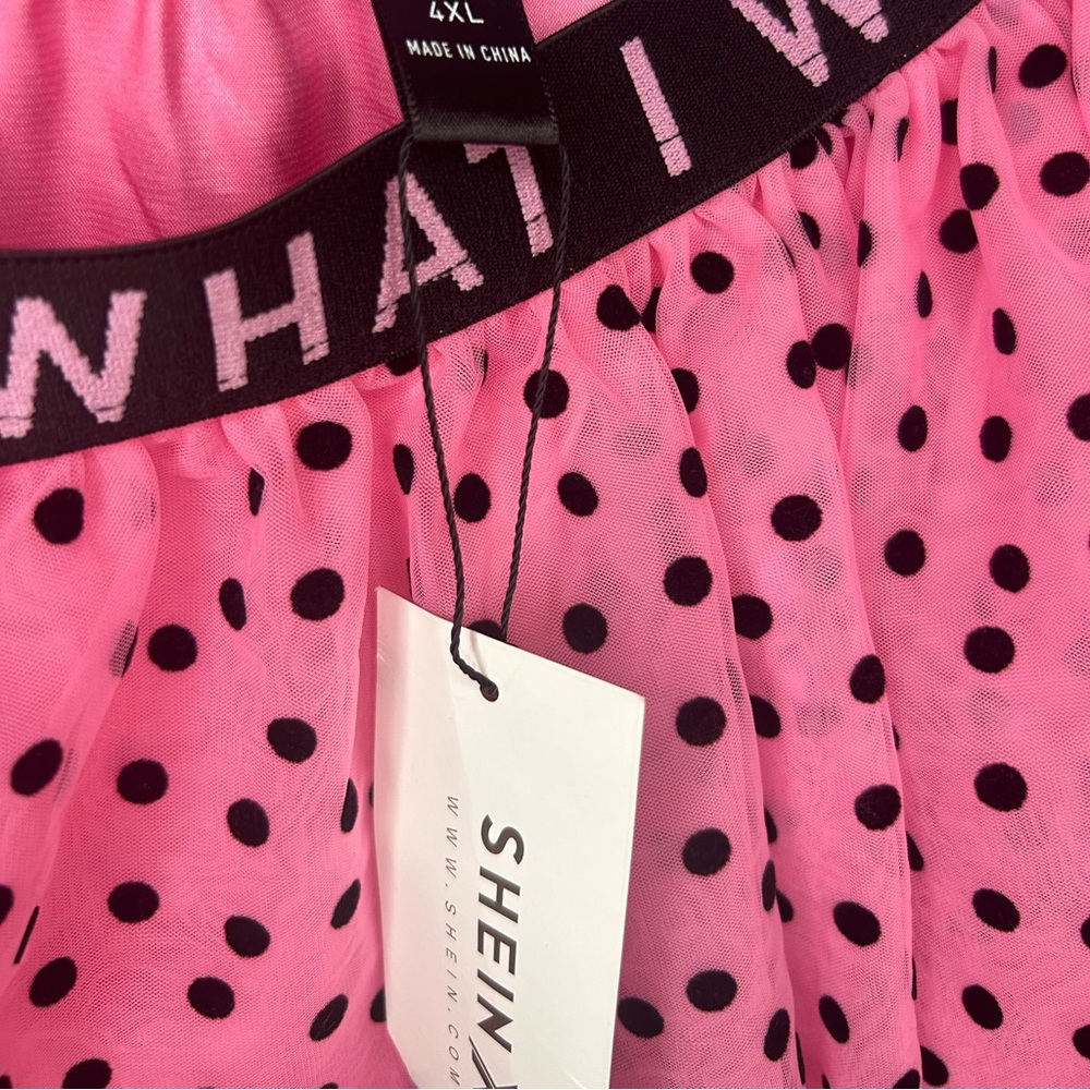 Flowy layered polka dot skirt .